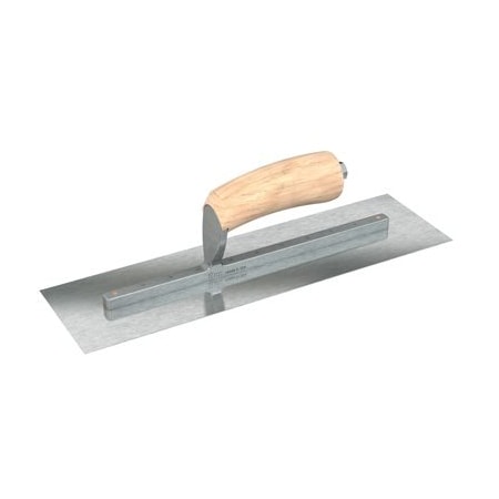 Razor Stainless Steel Finishing Trowel - Square End - 14 X 4-1/2 With Camel Back Wood Handle
